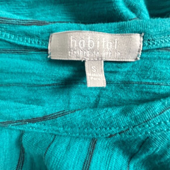 Habitat Women's Angled Seam Tunic Top Small Blue Striped Long Sleeve 100% Cotton - Picture 3 of 8